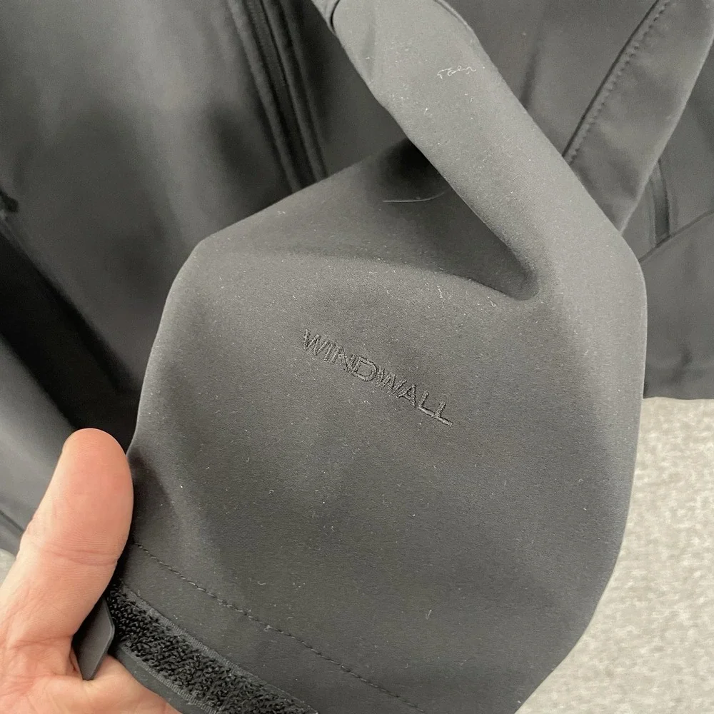 The North Face Windwall Jacket Mens XL Black Hooded Softshell Zip Pockets